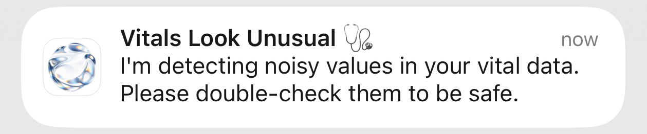 Vitals notification